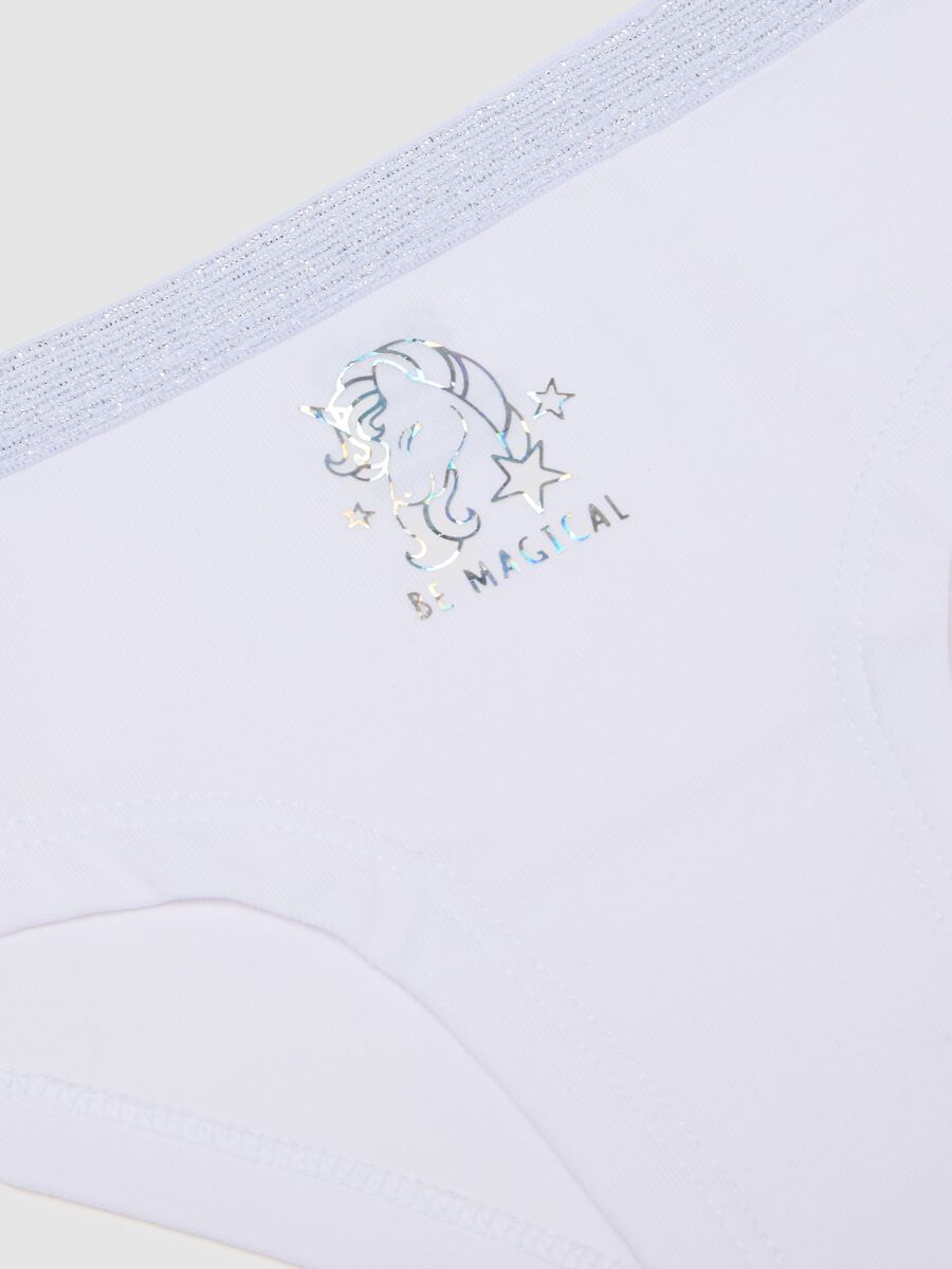 White stretch cotton panties for girls_2