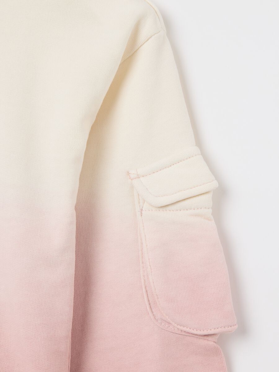 White and pink dip-dye sweatshirt with glitter logo print_2
