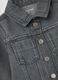Girl's grey pure cotton jacket, regular fit, with frayed details_2