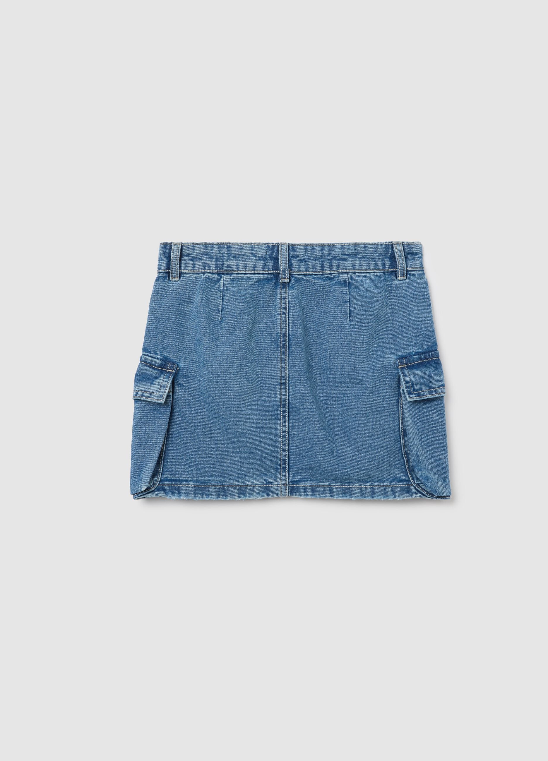 Cargo miniskirt in denim