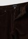 Brown slim fit ribbed stretch cotton trousers_1