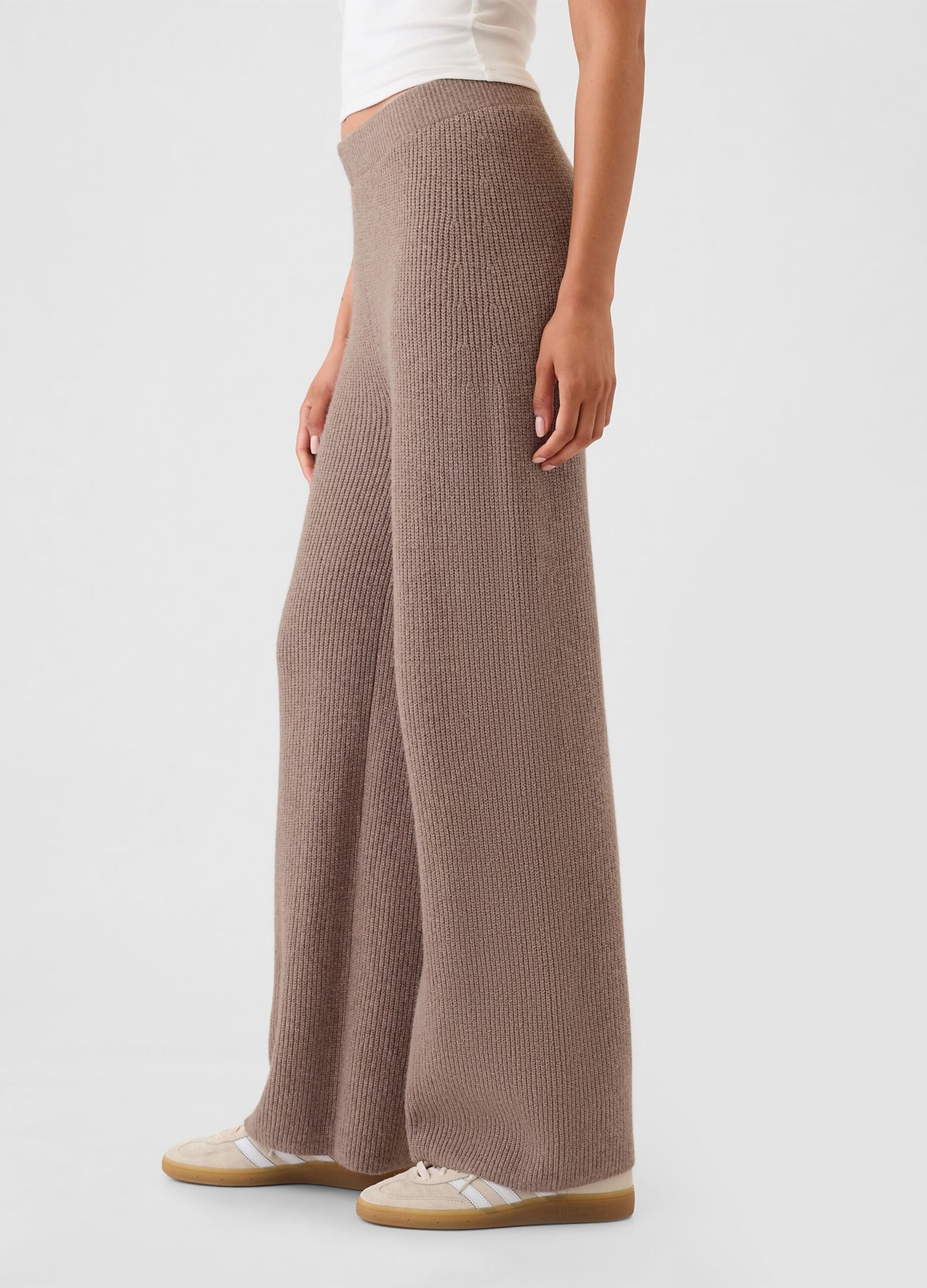Ribbed wide-leg trousers