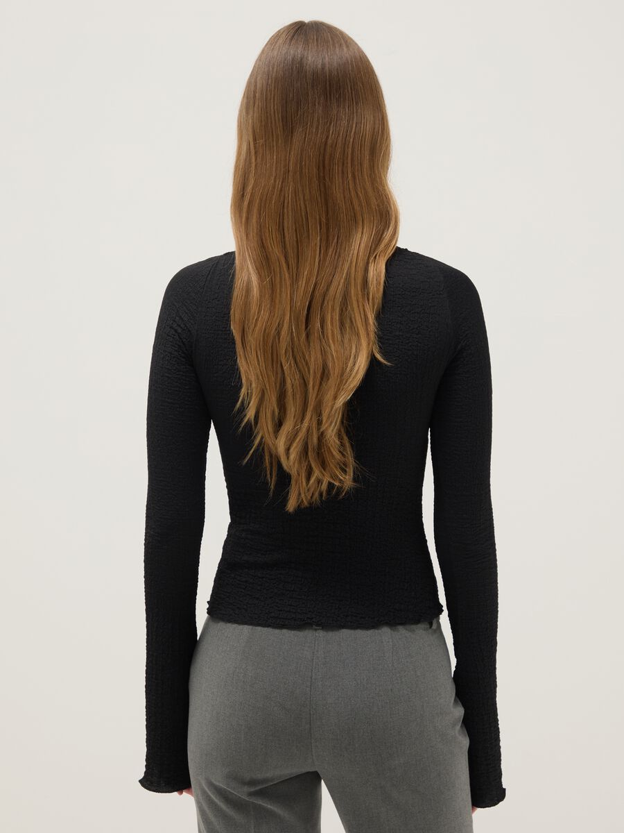 Black long sleeve regular fit top_2