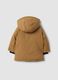 Long padded brown parka with hood, regular fit_1