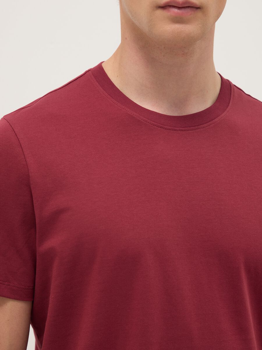 Red T-shirt in pure cotton regular fit_3