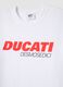 White pure cotton regular fit T-shirt with Ducati print_5