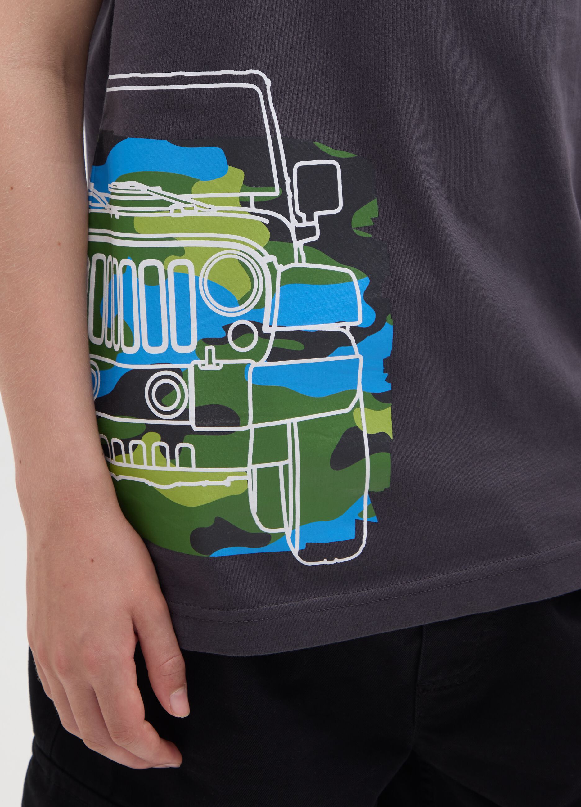Kid's Black Pure Cotton Tank Top