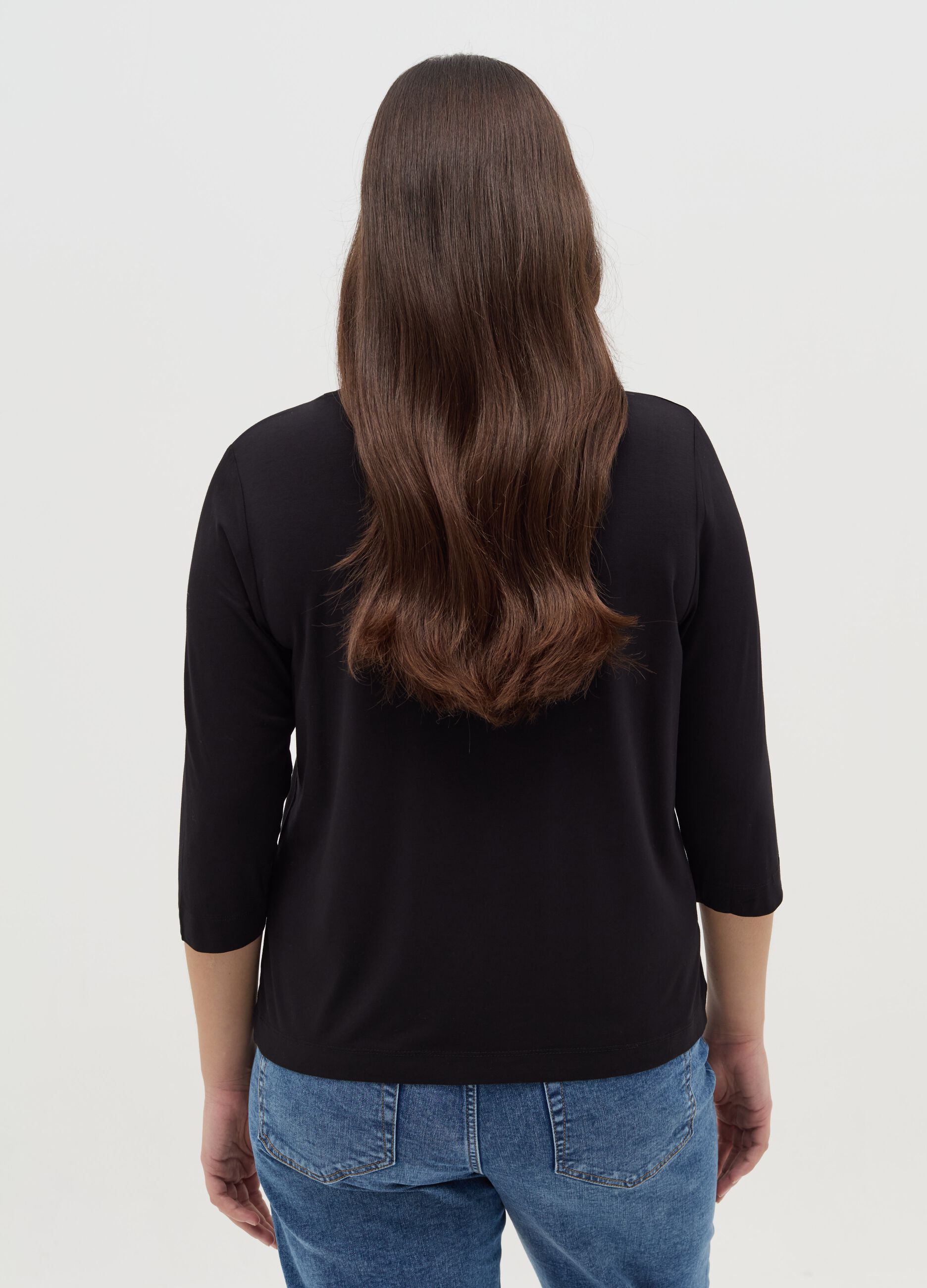 T-shirt con scollo a V Curvy
