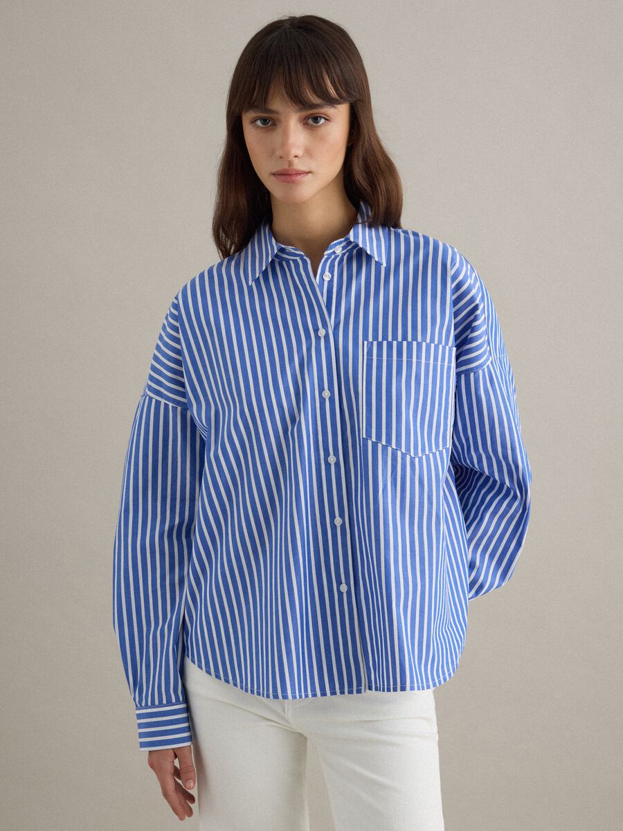 Multicolour striped pure cotton oversized fit shirt_1
