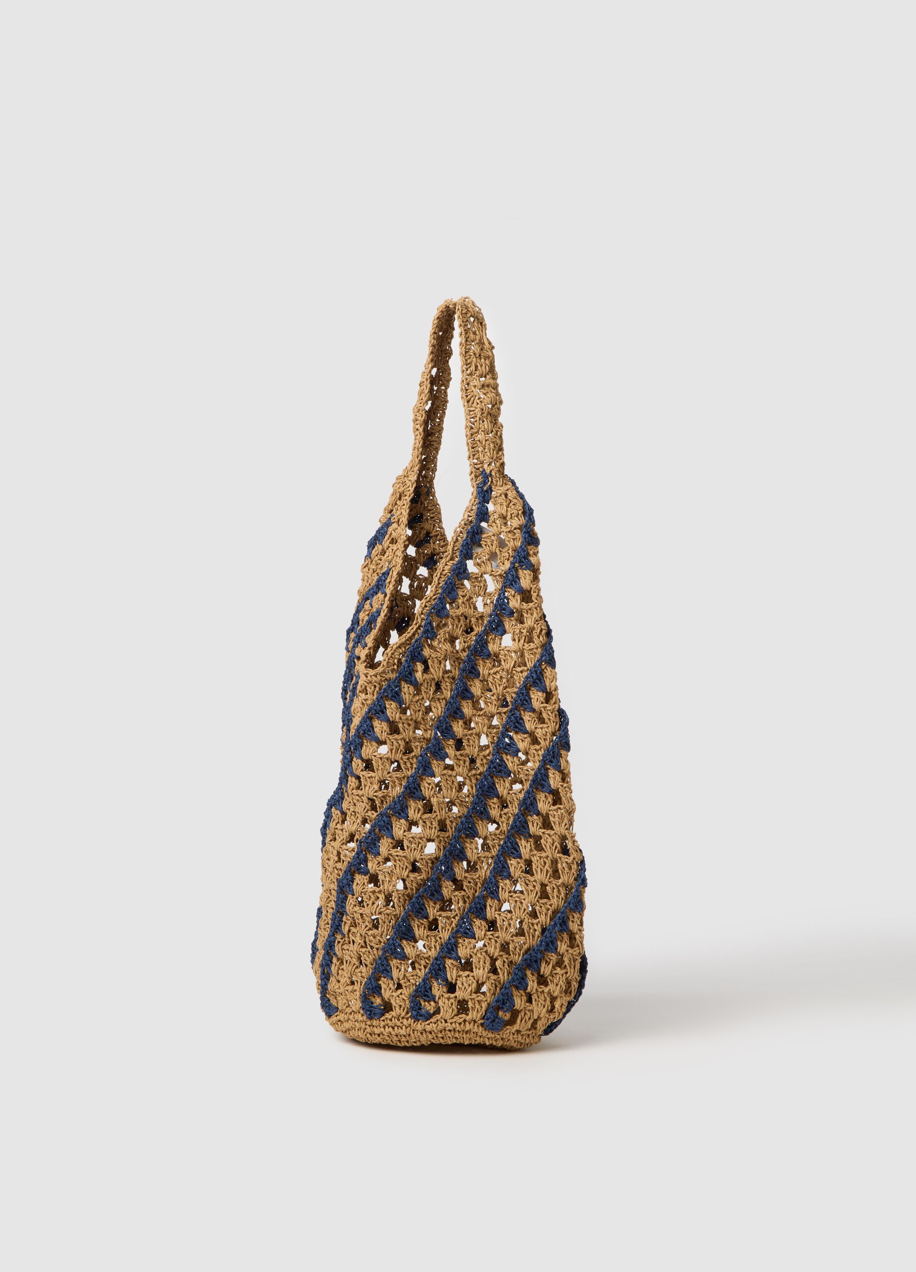 Borsa da donna multicolor con texture traforata