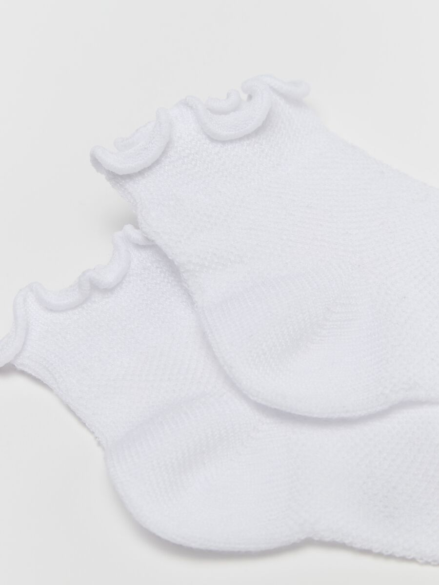 Two-pair pack short socks with wavy edge_1