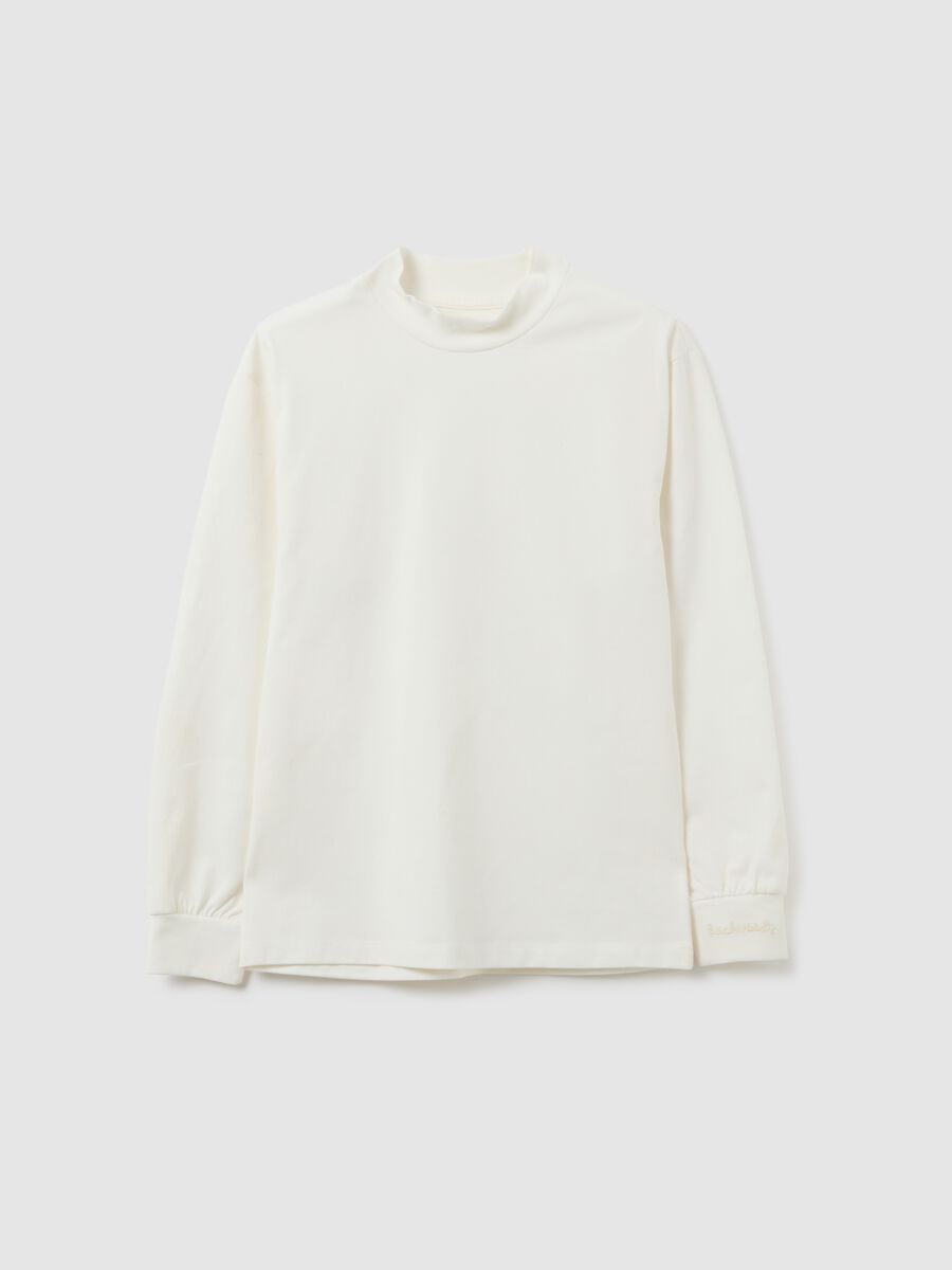 Maglia bianca a maniche lunghe da ragazzo in puro cotone regular fit_3