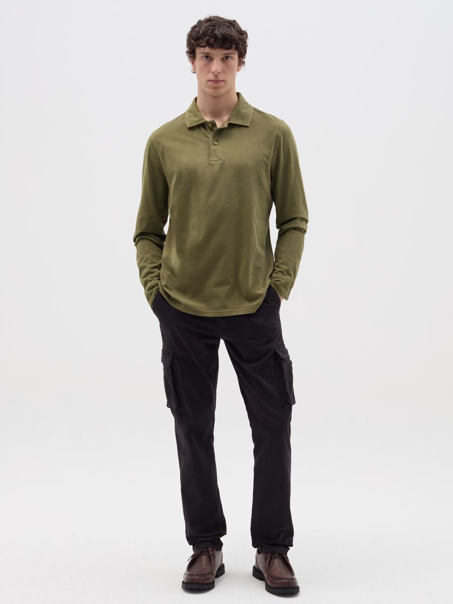 Long-sleeved polo shirt in cotton_1