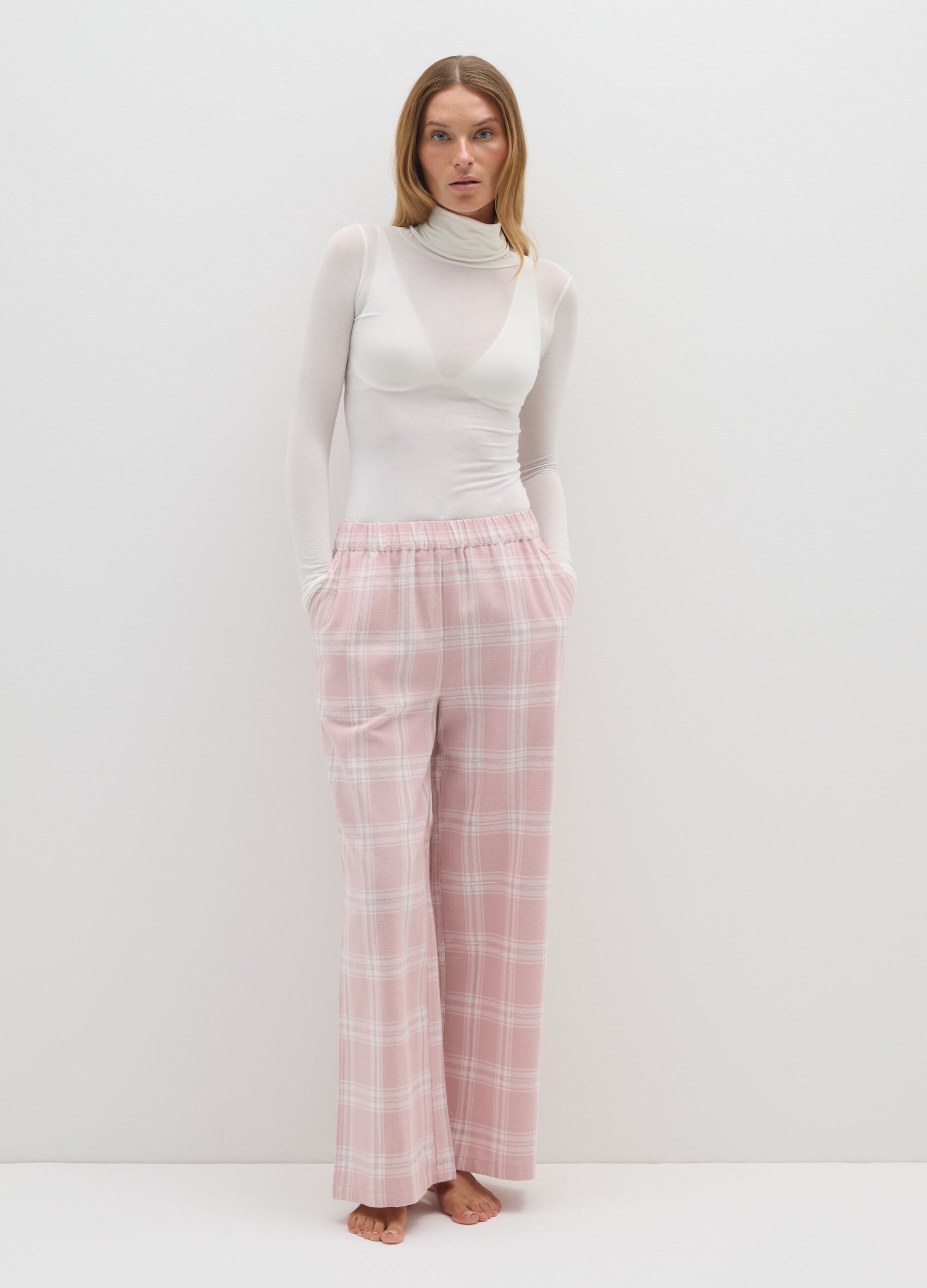 Pink Flannel Pyjama Trousers Regular Fit