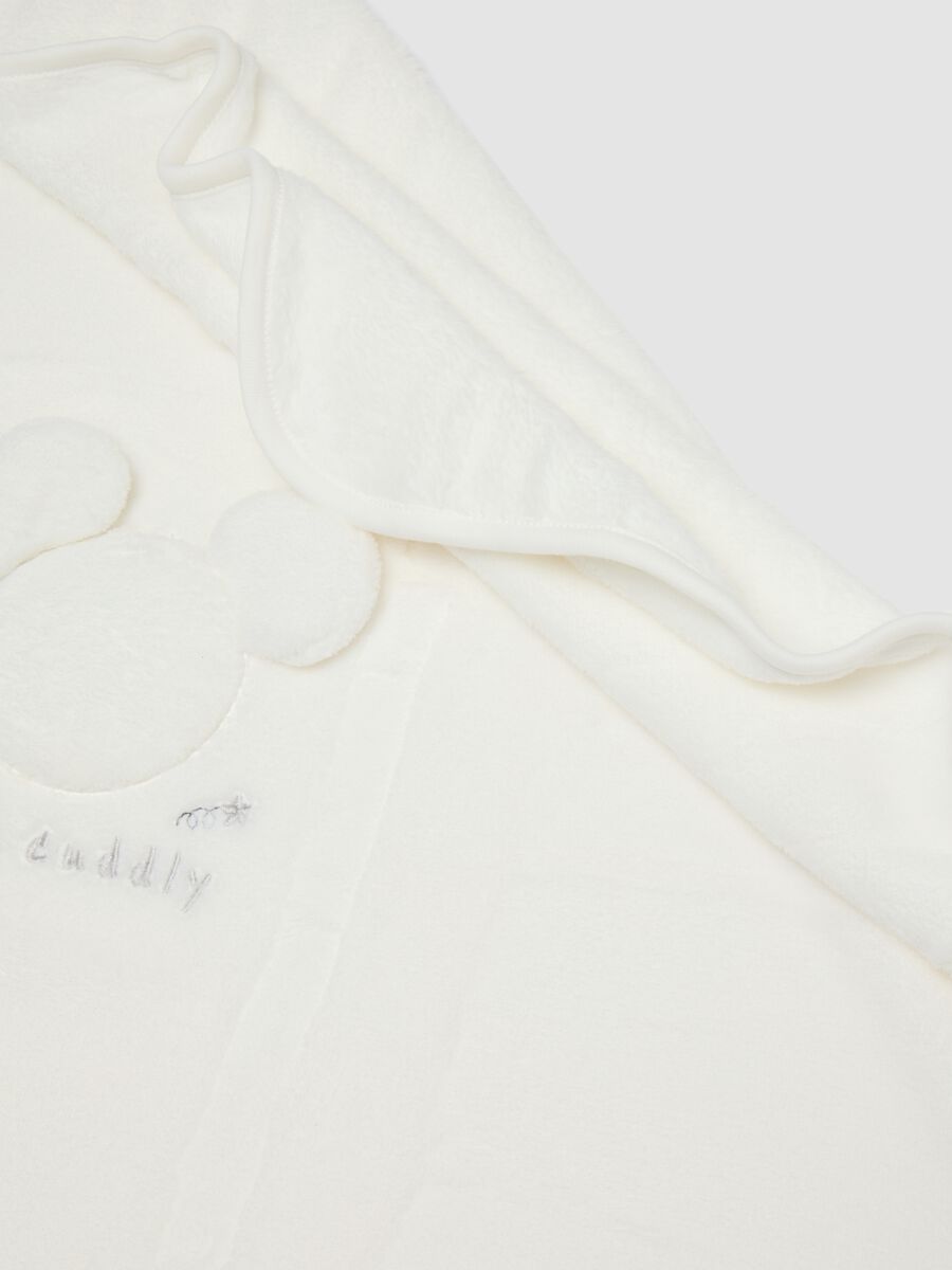 White Mickey-pattern cot blanket_2