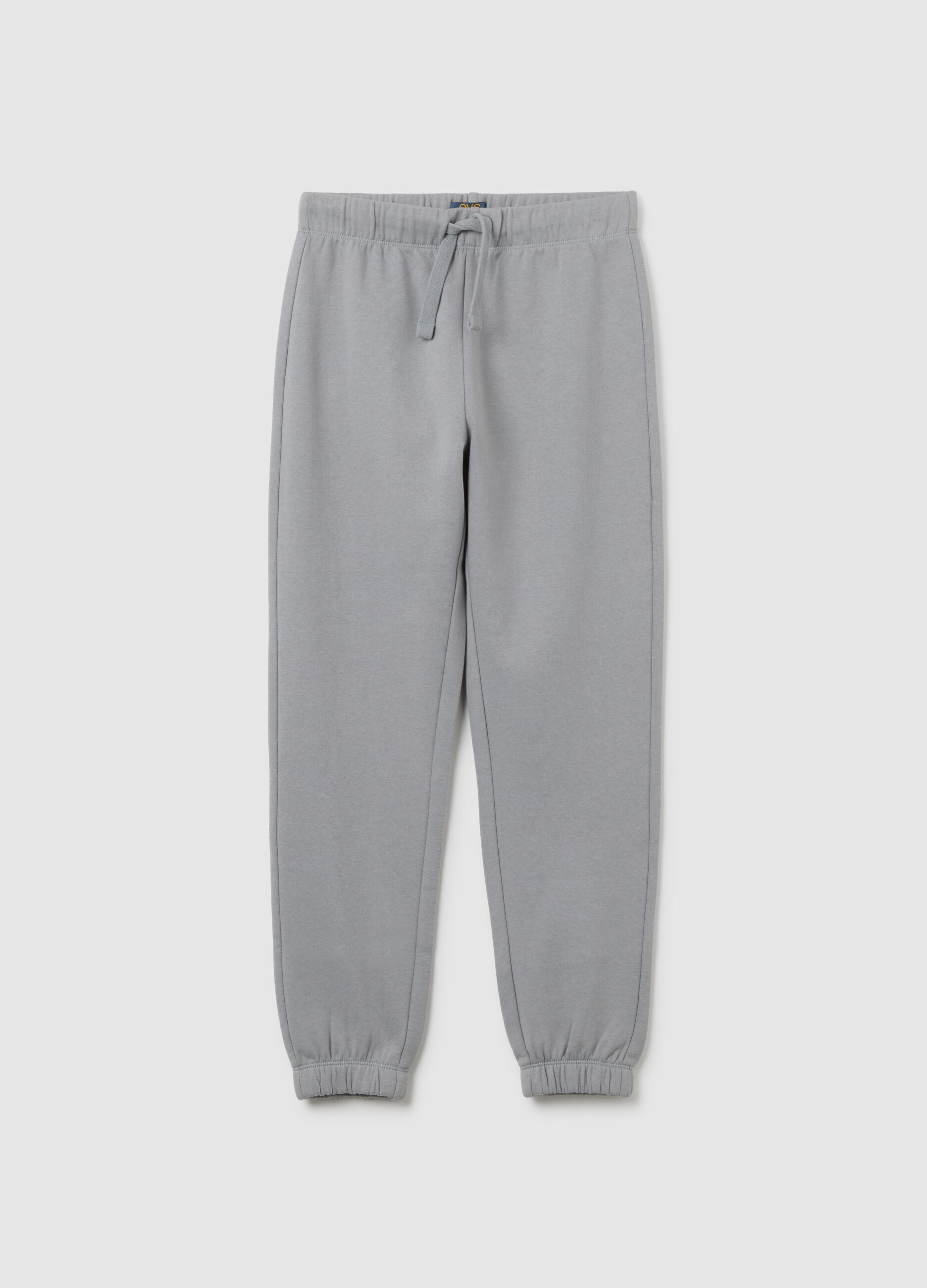 Boys' grey jogger trousers in pure cotton regular fit
