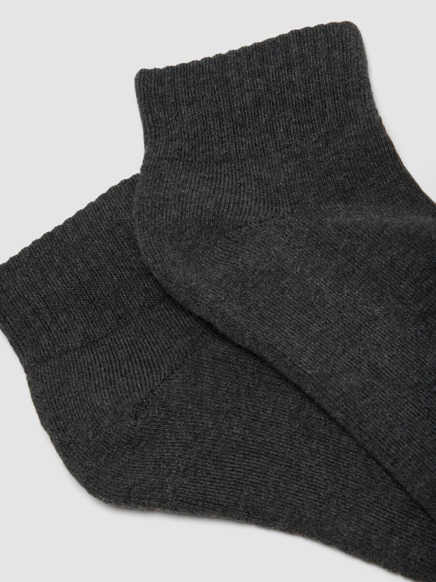 Bipack di calze sportive grigie alla caviglia in cotone organico elasticizzato_1