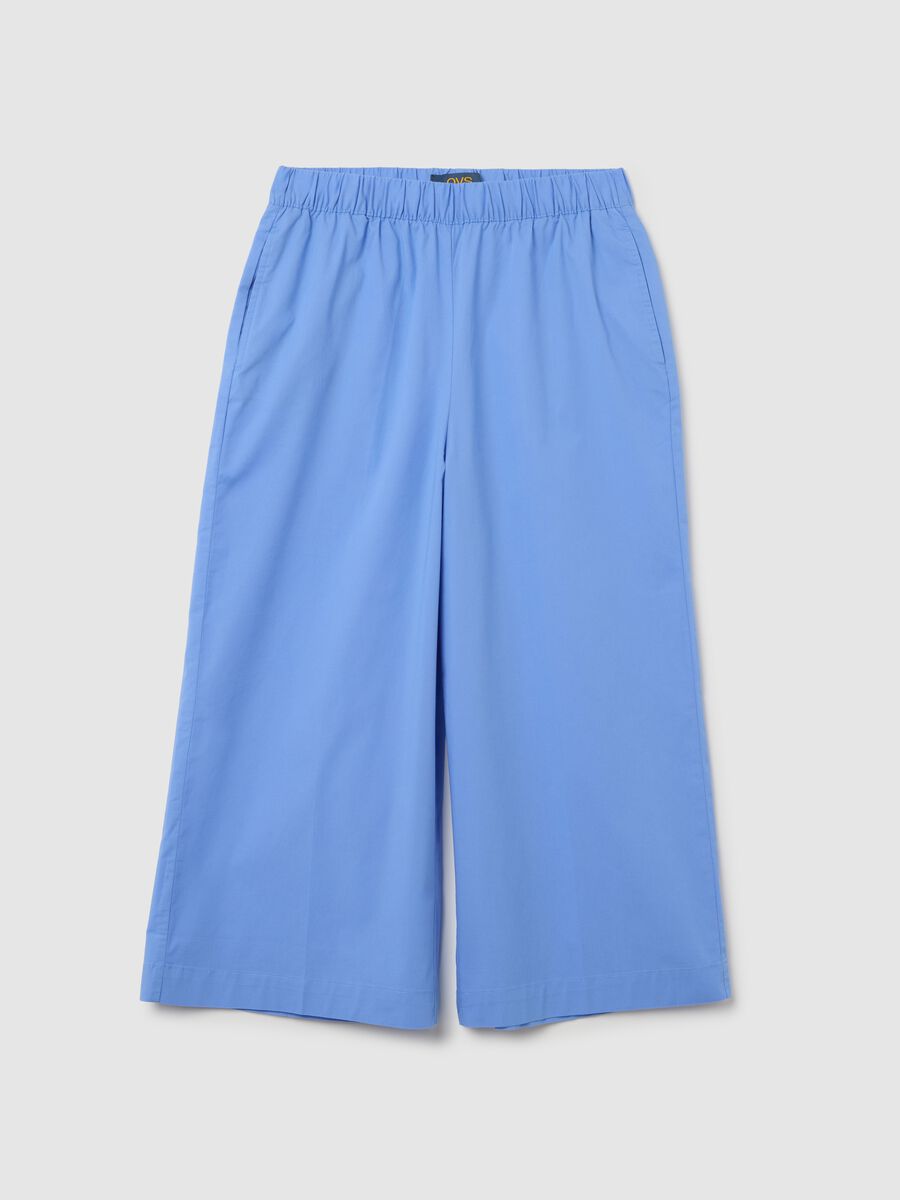 Women's Regular Fit Light Blue Culotte Trousers_4