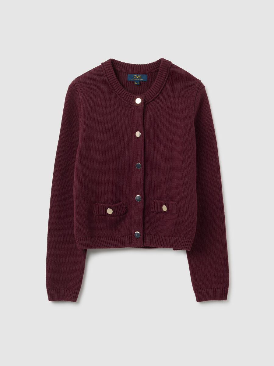Cardigan in puro cotone viola regular fit_4