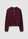Purple regular fit pure cotton cardigan_4