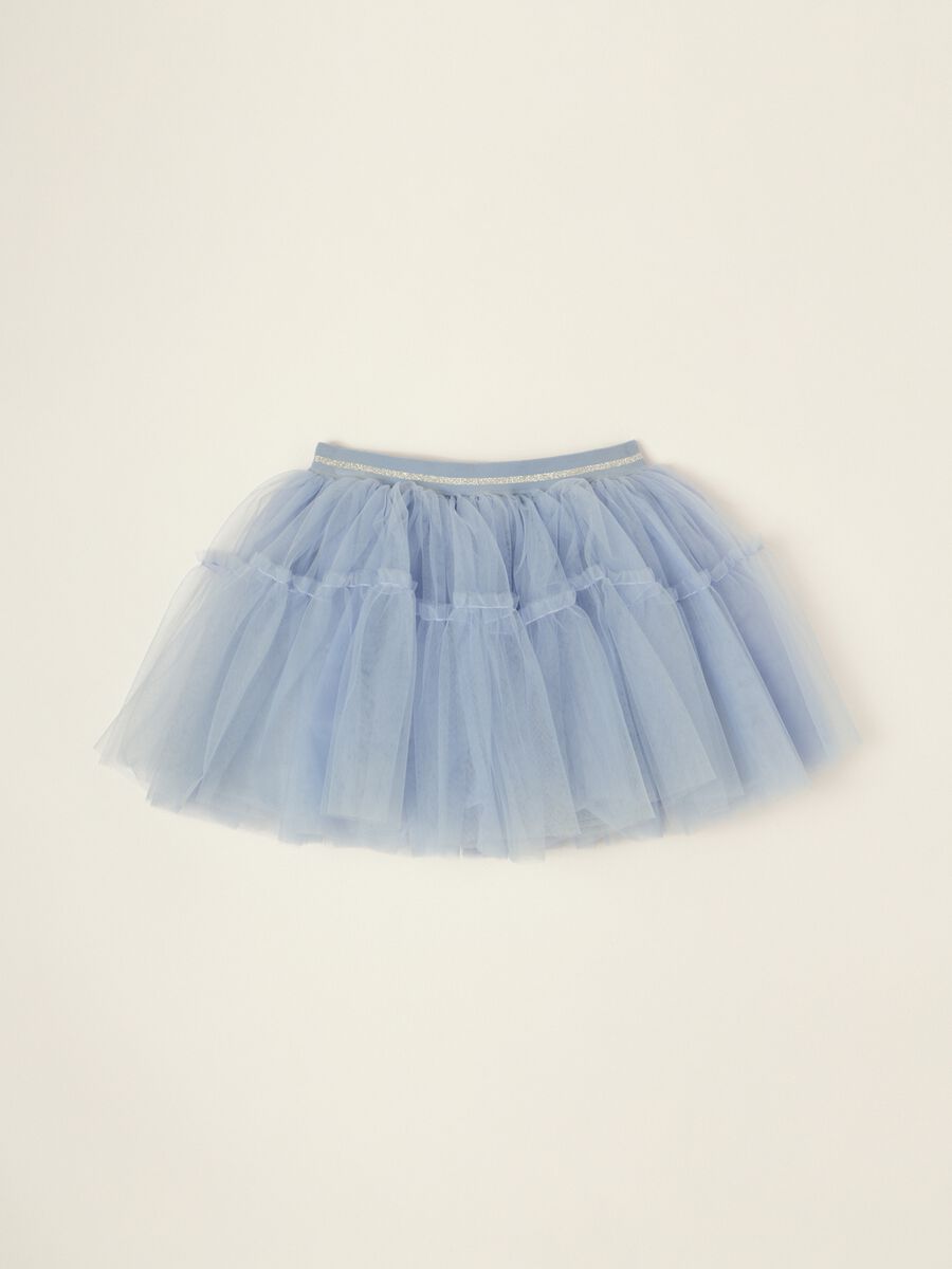 Gonna azzurra in tulle per neonata_0