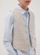 Boys' beige stretch cotton waistcoat slim fit_1