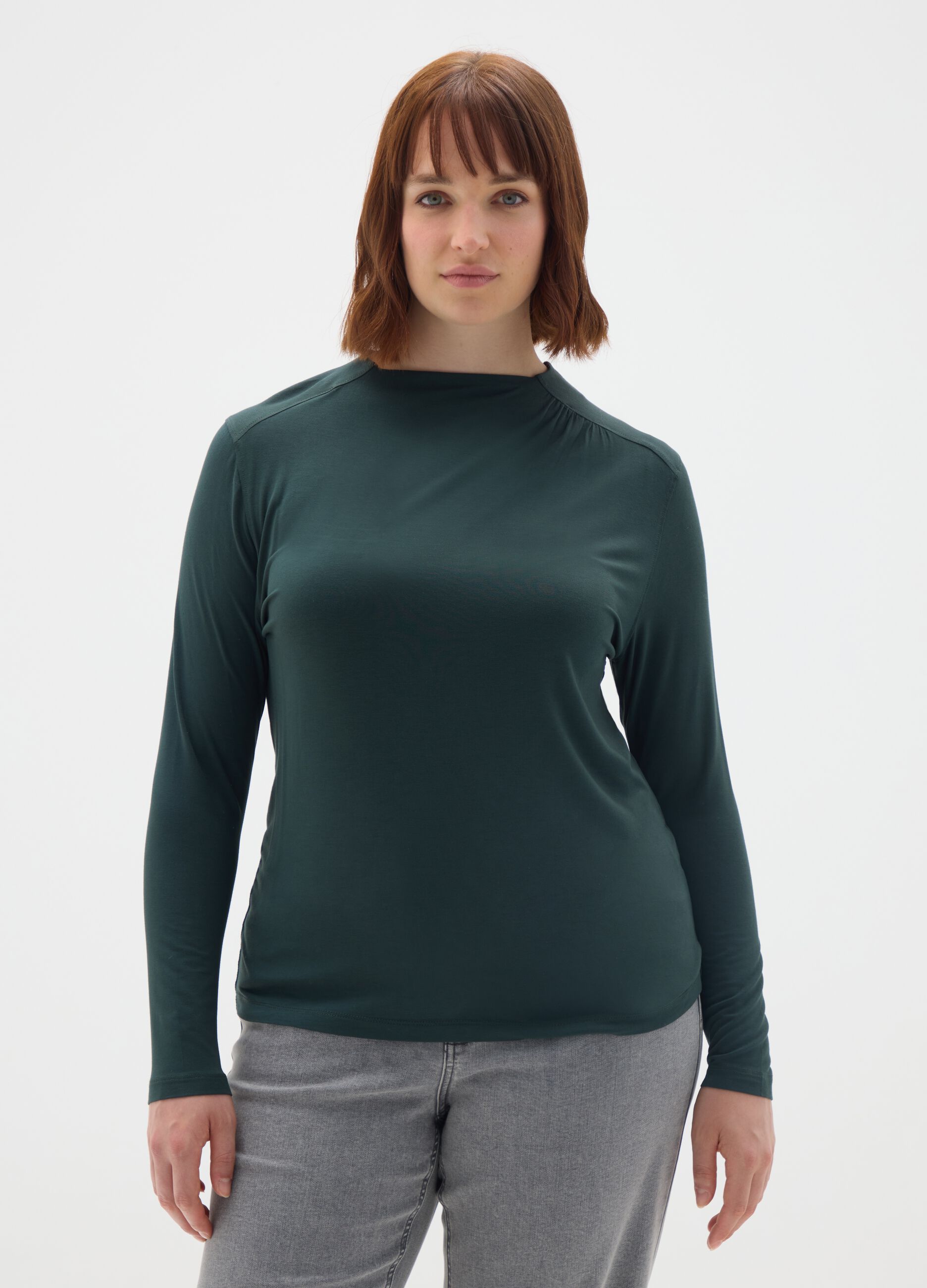 Black long sleeve top with a turtleneck