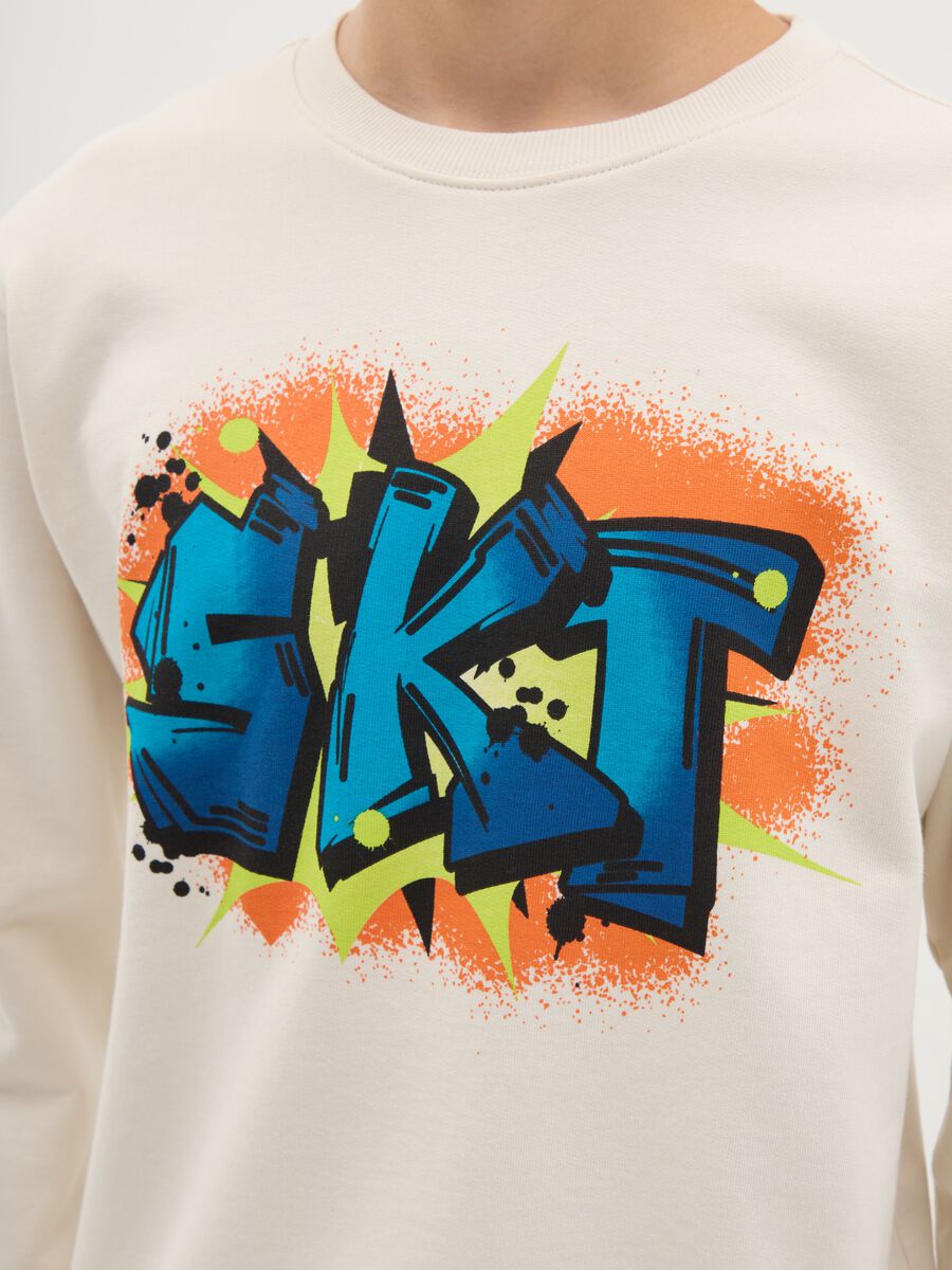 French terry sweatshirt with "SKT" print_1