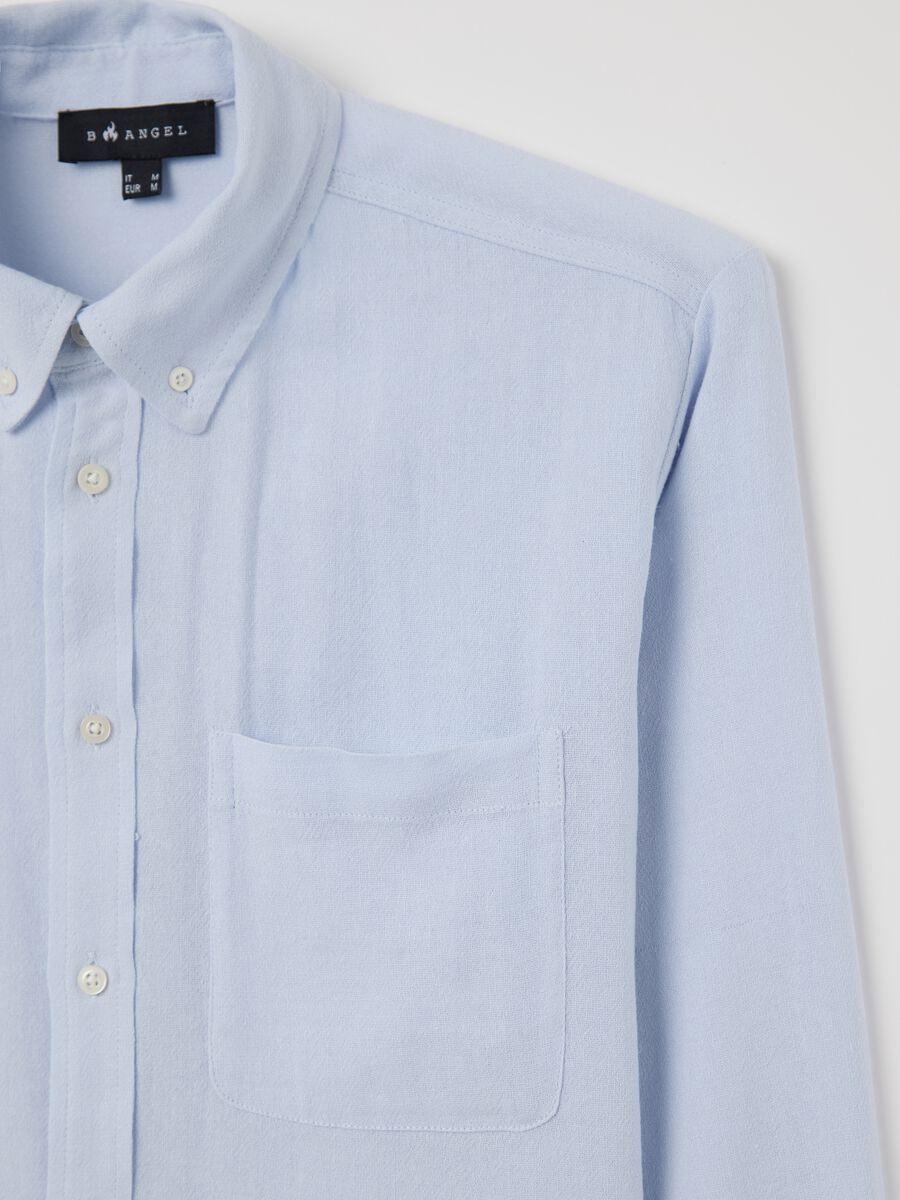 Light blue shirt in linen, viscose and cotton_5