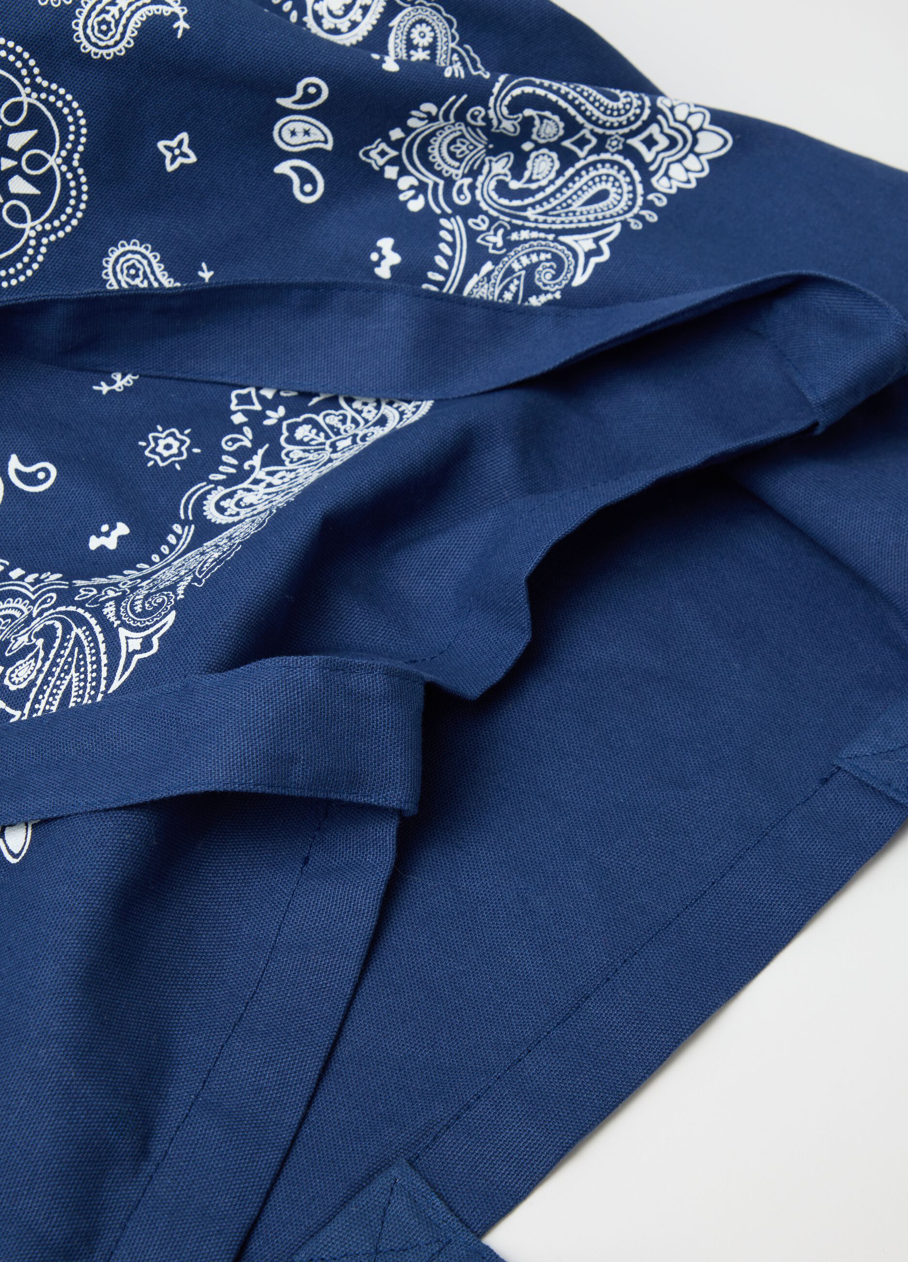 Men's Blue Pure Cotton Shopper Bag with Print