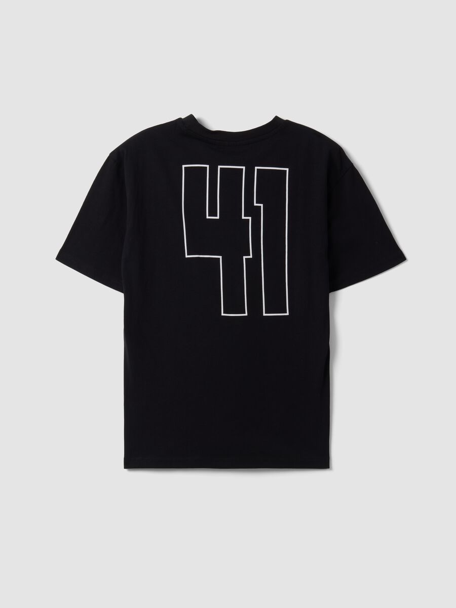 Black pure cotton short-sleeve T-shirt with Jeep slogan_5