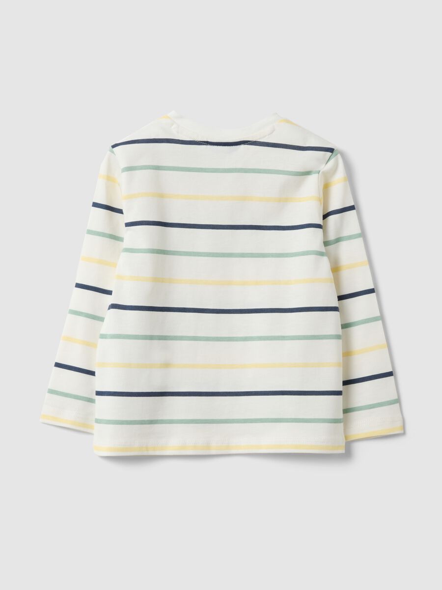Long-sleeve pure cotton multicolour striped T-shirt_1