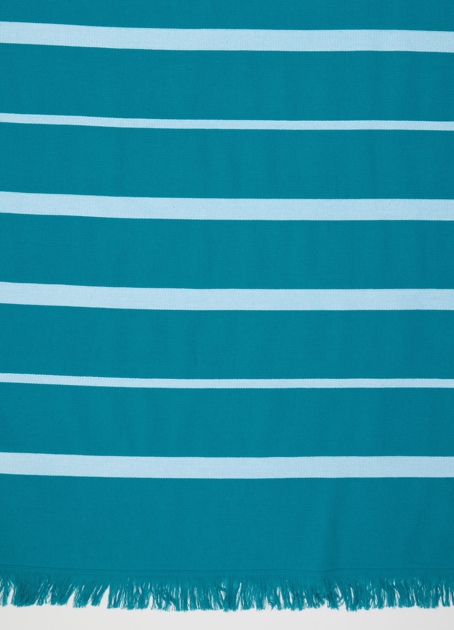 Women's Multicolour Cotton Beach Towel with Fringes
