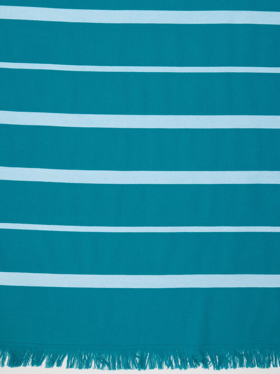 Women's Multicolour Cotton Beach Towel with Fringes_1