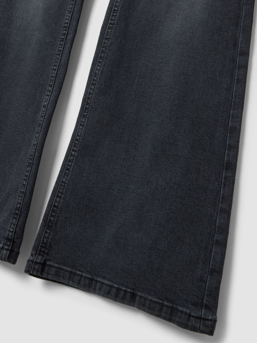 Black stretch-cotton flare jeans_5