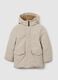 Beige Padded Jacket with Hood_0