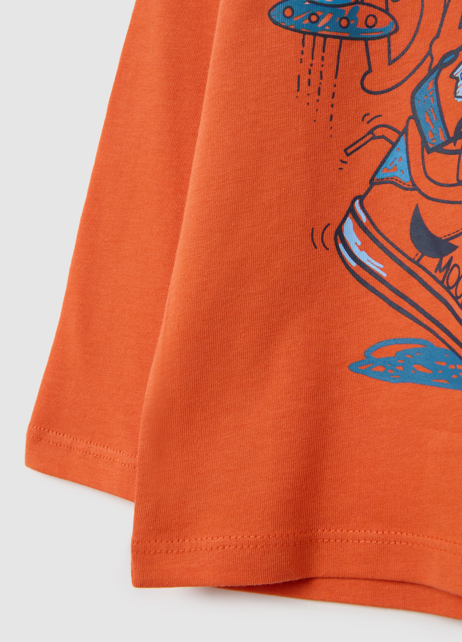 Orange regular fit pure cotton children's jumper