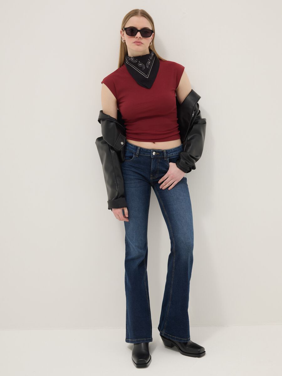 Red fitted cotton tank top with stretch_2