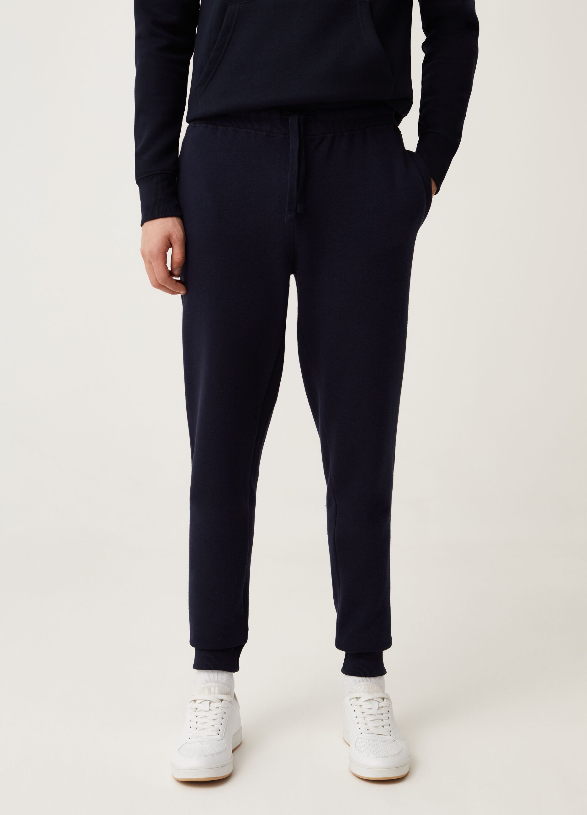 Joggers in felpa tinta unita_1