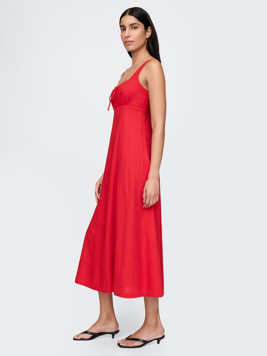Gap Red Long Linen and Viscose Dress_1