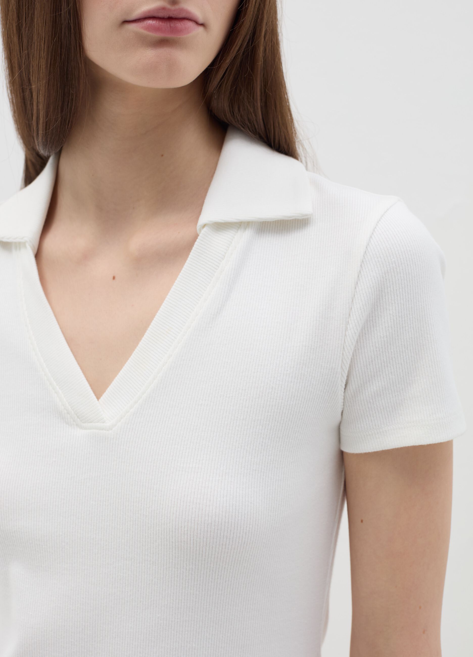 Short dress with polo neck
