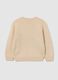 Beige regular fit girls' jumper with flowers_1