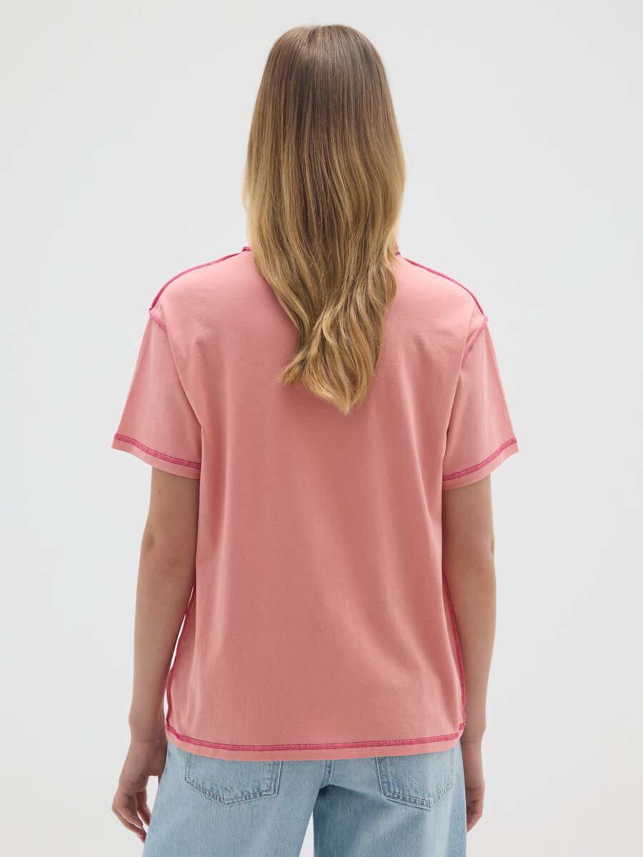 Regular fit pink pure cotton T-shirt_2