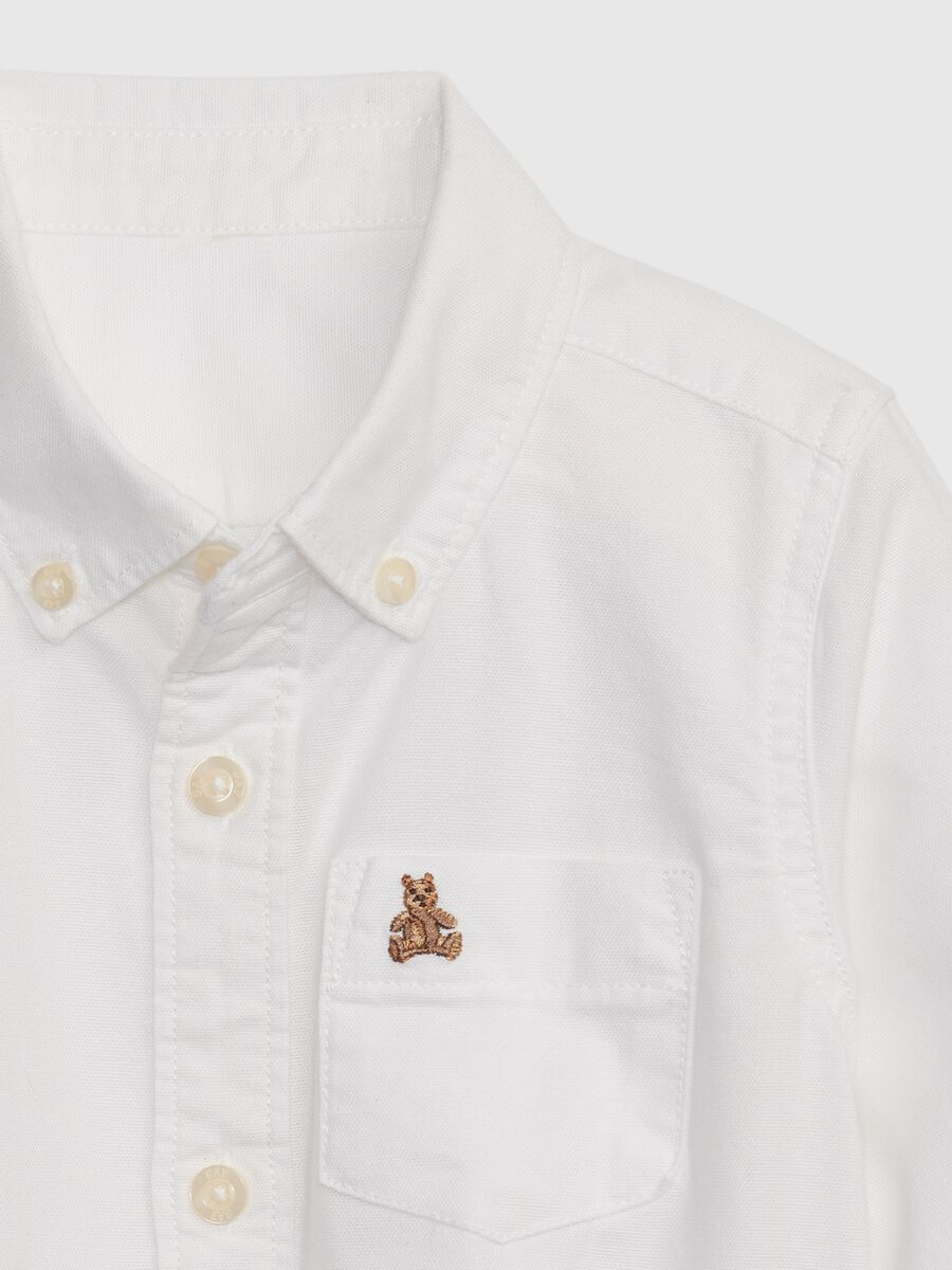 Camicia in cotone bio con ricamo orsetto_2