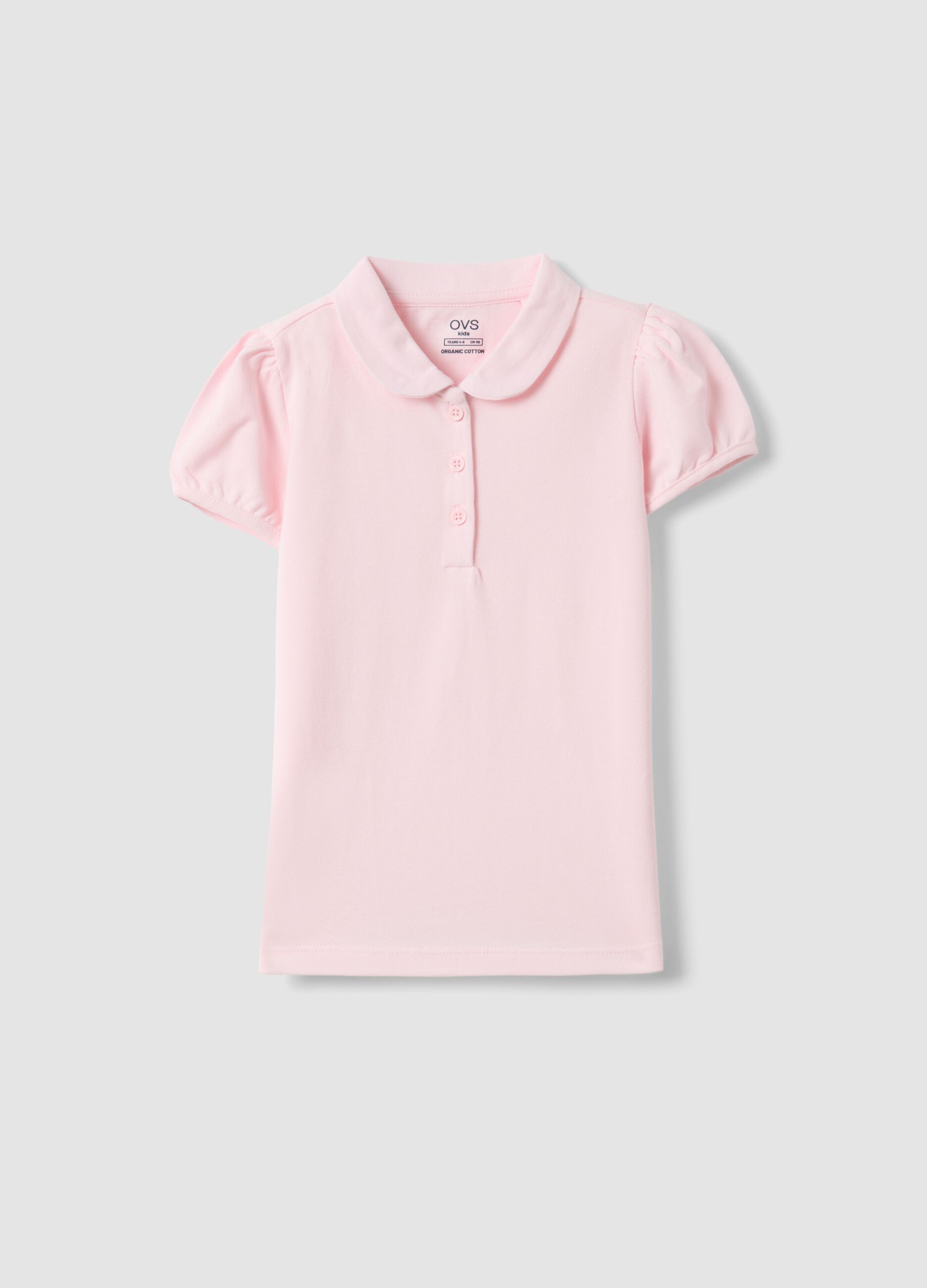 Girls' Pink Pure Cotton Polo, Regular Fit