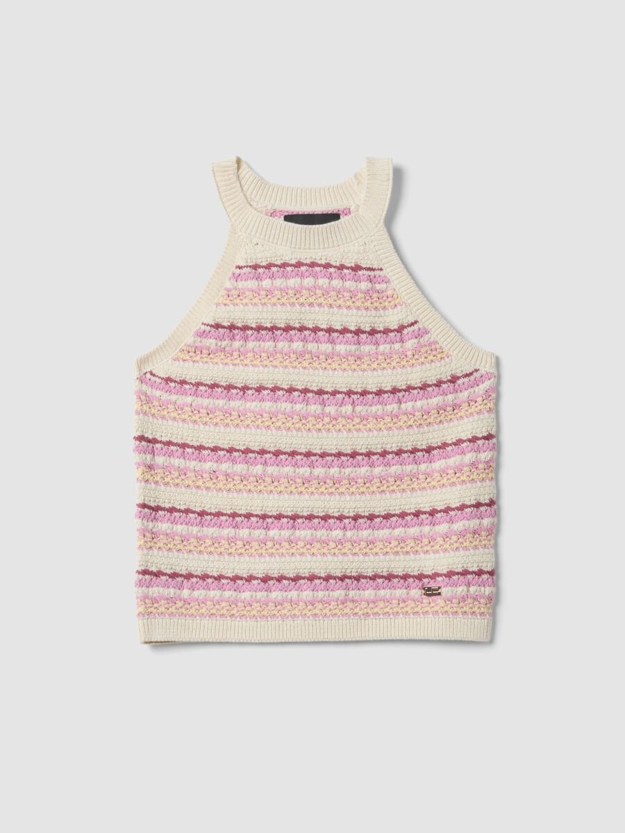 Multicolour cotton-blend tank top_4