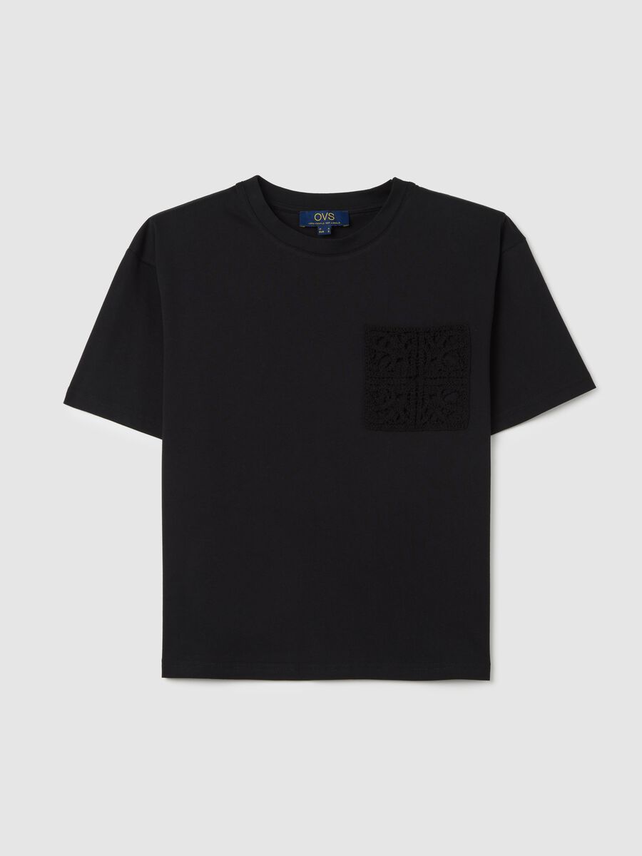 Black short sleeve cotton T-shirt by Ovs_4