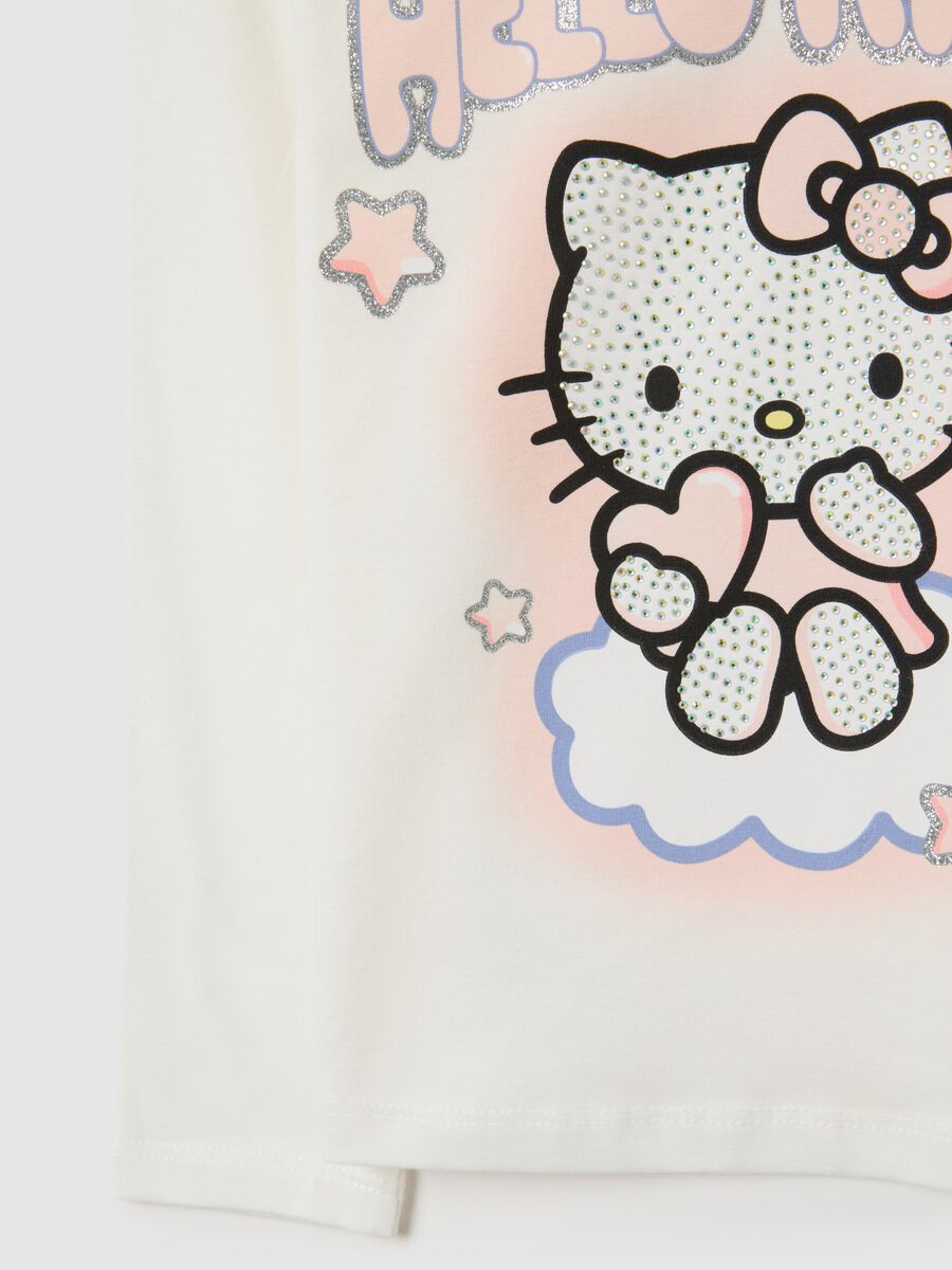 T-shirt da bambina in misto cotone bianca di Hello Kitty_3