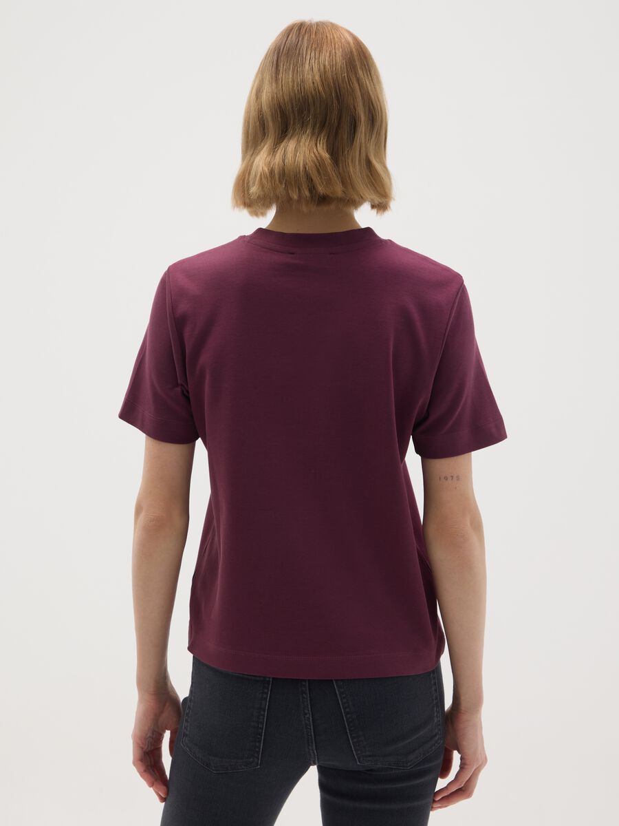 Purple pure cotton regular fit T-shirt_2
