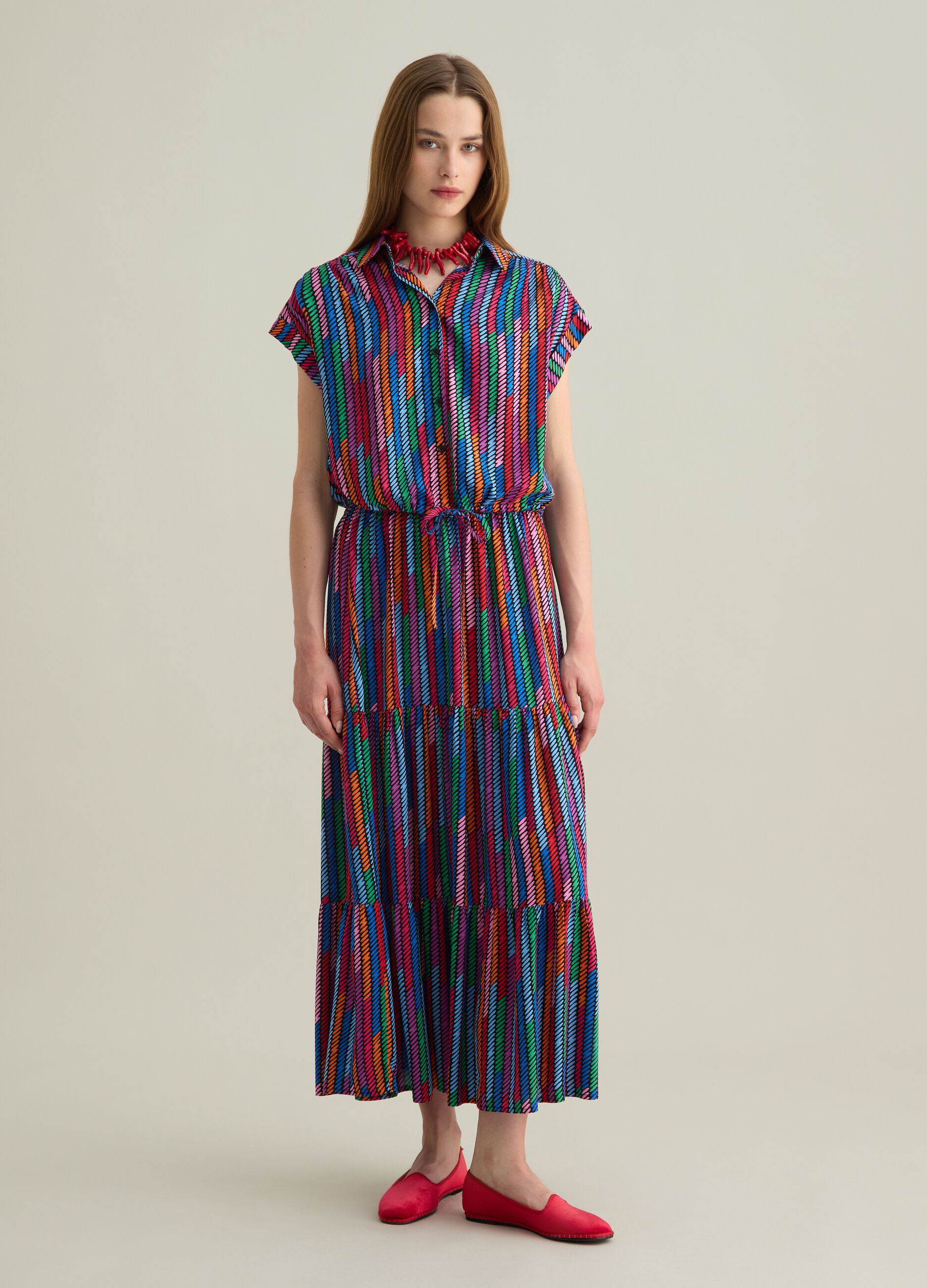Women's viscose multicolour regular fit shirt with knot
